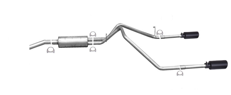 Gibson 11-18 Ram 1500 Big Horn 5.7L 2.25in Cat-Back Dual Split Exhaust - Black Elite 66565B 66565B Photo - Primary