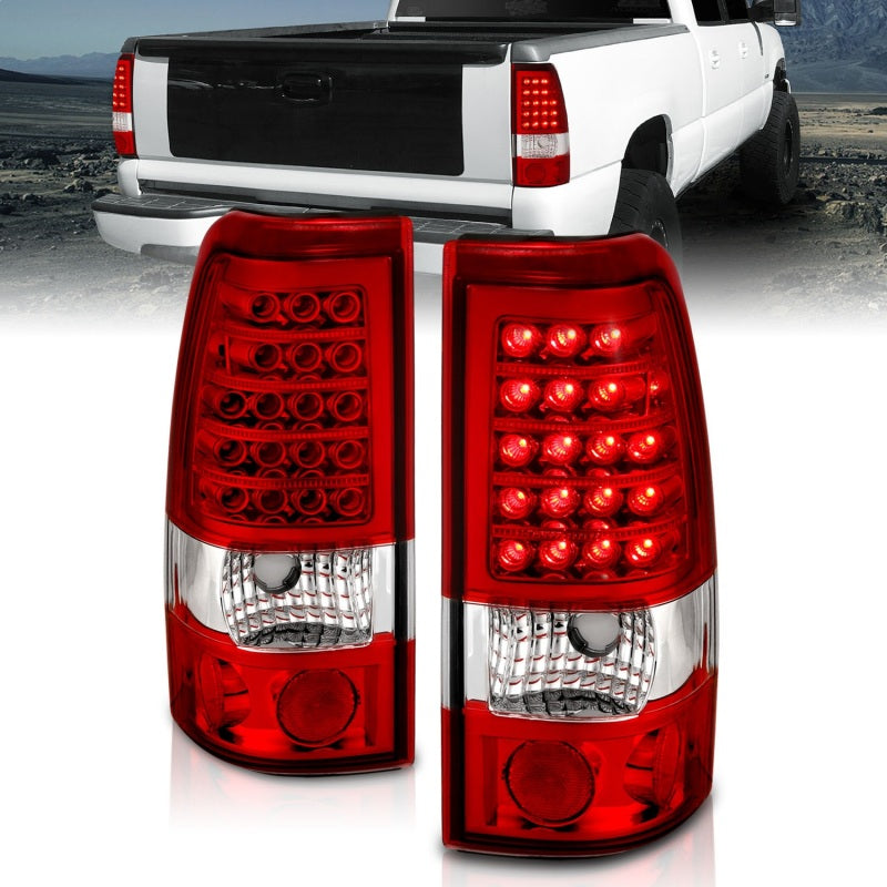 Anzo 1999-2007 Chevrolet Silverado 1500 LED Taillights Red/Clear 311010 Photo - Primary