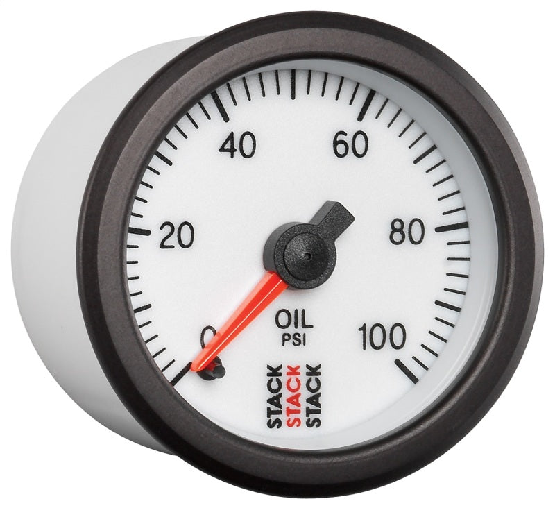 Autometer Stack 52mm 0-100 PSI 1/8in NPTF Male Pro Stepper Motor Oil Pressure Gauge - White ST3352 ST3352 User 3