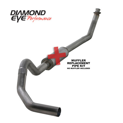 Diamond Eye Performance Diamond Eye KIT 4in TB MFLR RPLCMENT PIPE SGL SS: 98.5-02 DODGE CUMMINS 5.9L K4212S-RP K4212S-RP Photo - Primary
