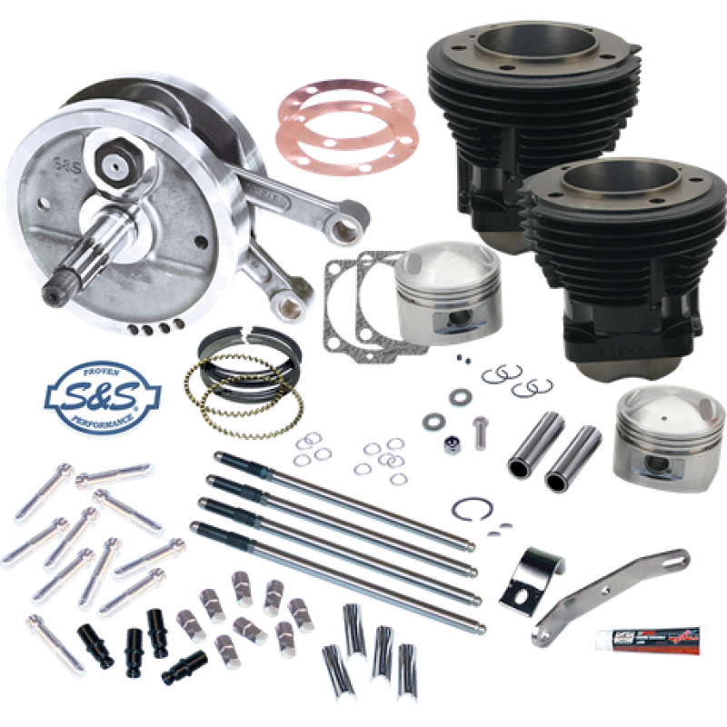 S&S Cycle 70-84 BT 96in Sidewinder Big Bore Stroker Kit - Gloss Black 91-9134