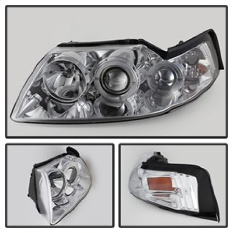 Spyder Ford Mustang 99-04 Projector Headlights LED Halo Chrome High H1 Low H1 PRO-YD-FM99-1PC-AM-C 5010452 5010452 Photo - Unmounted