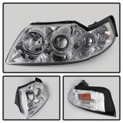Spyder Ford Mustang 99-04 Projector Headlights LED Halo Chrome High H1 Low H1 PRO-YD-FM99-1PC-AM-C 5010452 5010452 Photo - Unmounted