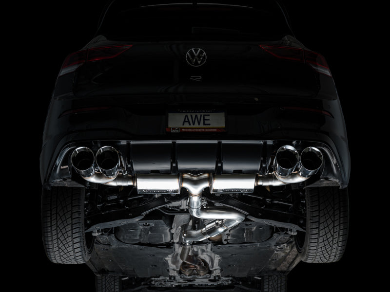 AWE Tuning AWE MK8 Volkswagen Golf R 3in Touring Edition Quad Exhaust - Chrome Silver Tips 3015-42658 3015-42658 Photo - Mounted