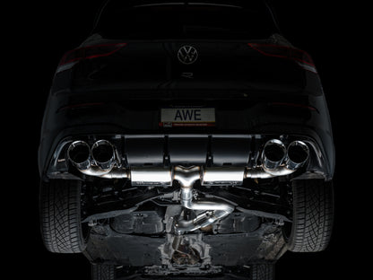 AWE Tuning AWE MK8 Volkswagen Golf R 3in Touring Edition Quad Exhaust - Chrome Silver Tips 3015-42658 3015-42658 Photo - Mounted
