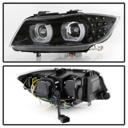 Spyder 09-12 BMW E90 3-Series 4DR Projector Headlights Halogen - LED - Black - PRO-YD-BMWE9009-BK 5086488 5086488 Photo - Unmounted