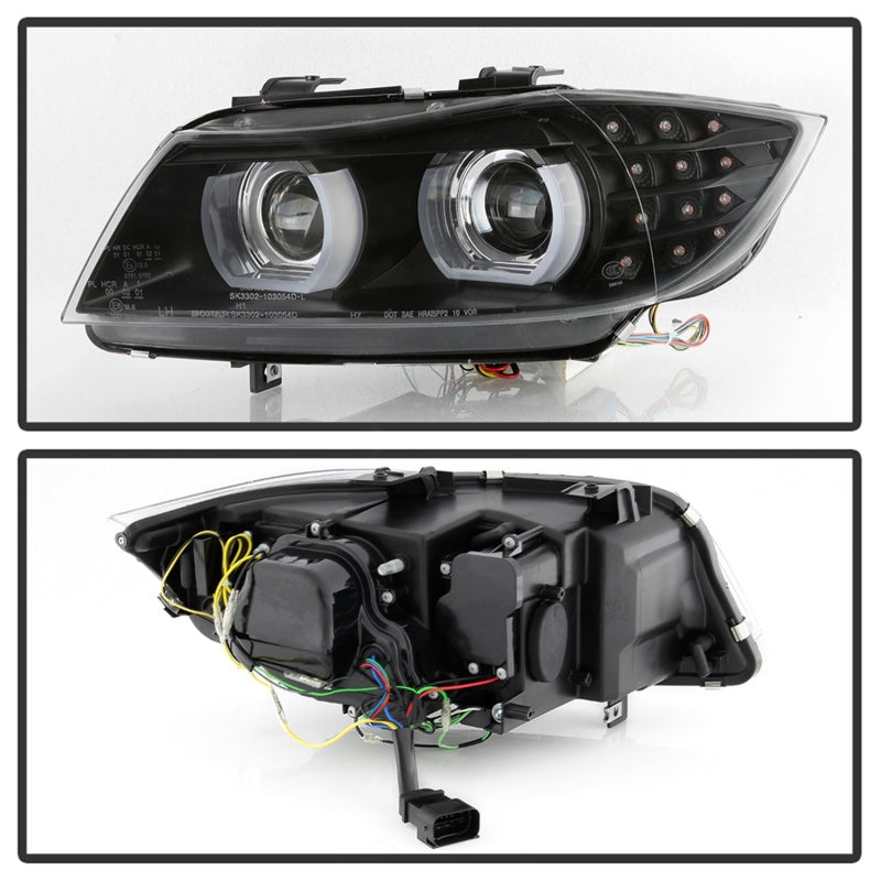 Spyder 09-12 BMW E90 3-Series 4DR Projector Headlights Halogen - LED - Black - PRO-YD-BMWE9009-BK 5086488 5086488 Photo - Unmounted