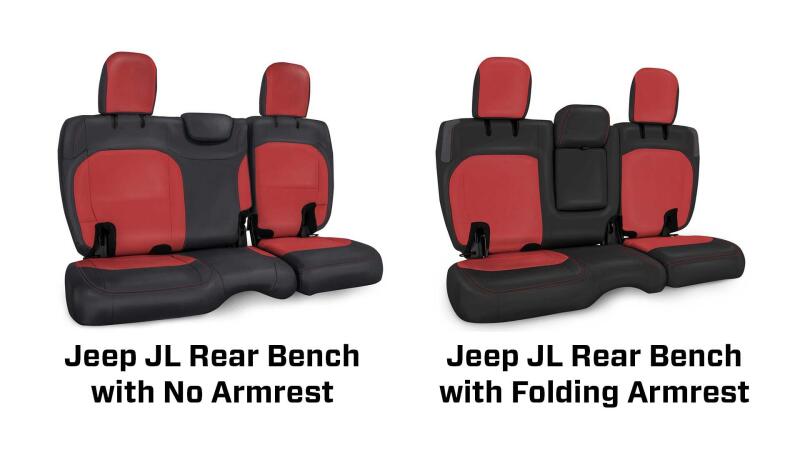 PRP Seats PRP 2018+ Jeep Wrangler JLU/4 door Rear Bench Cover with Leather Interior - Black/Grey B044-03 B044-03 Photo - Close Up