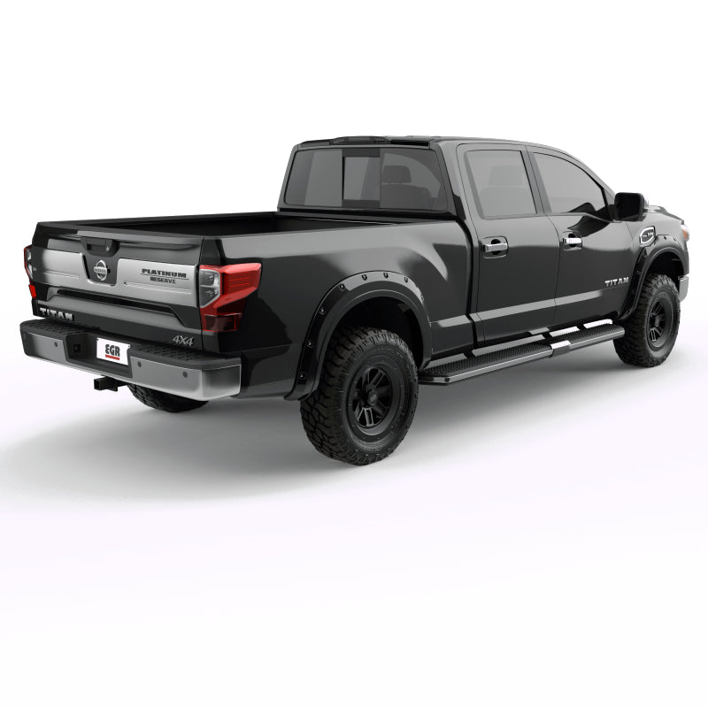 EGR 16+ Nissan Titan XD Bolt-On Look Color Match Fender Flares - Set - Black Metallic 795904-G41 795904-G41 Photo - Mounted