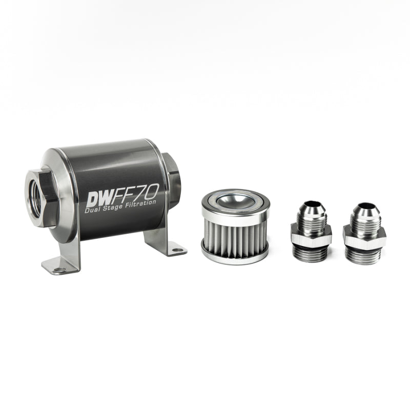 DeatschWerks '-8AN, 5 micron, 70mm In-line fuel filter kit 8-03-070-005K-8 Photo - Primary