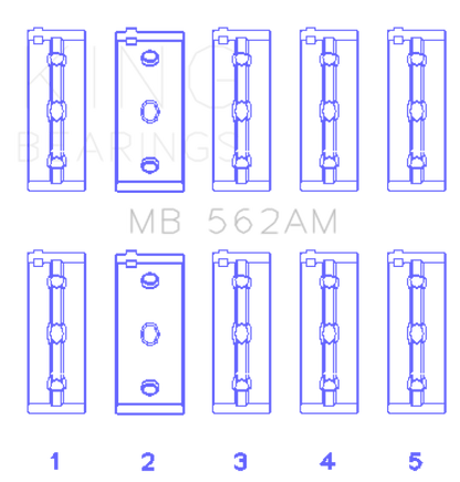 King Engine Bearings King Fiat / Lancia / Seat 4cyl  (Size STD) Main Bearing Set MB562AM MB562AM Photo - Primary