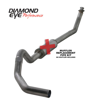 Diamond Eye Performance Diamond Eye KIT 4in TB MFLR RPLCMENT PIPE SGL SS: 98.5-02 DODGE CUMMINS 5.9L K4212S-RP K4212S-RP Photo - Primary