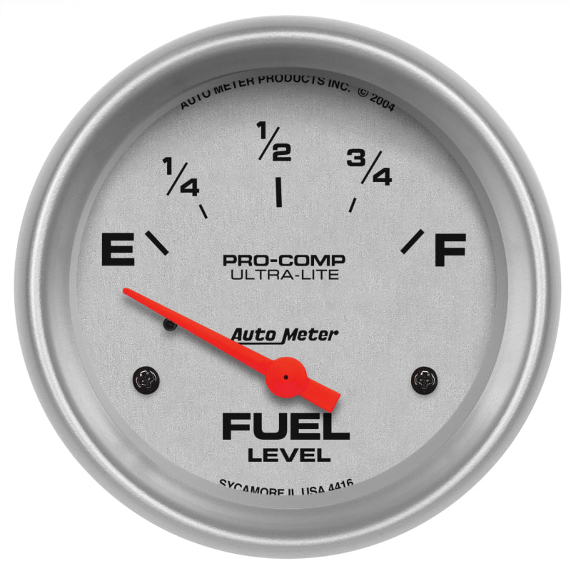 Autometer Gauge, Fuel Level, 2 5/8", 240E to 33F, Elec, Ultra-Lite 4416 Photo - Primary