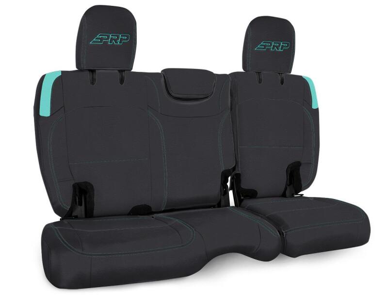 PRP Seats PRP Jeep Wrangler JL Rear Bench Covers - 2 door - Black/Teal B041-09 B041-09 Photo - Primary