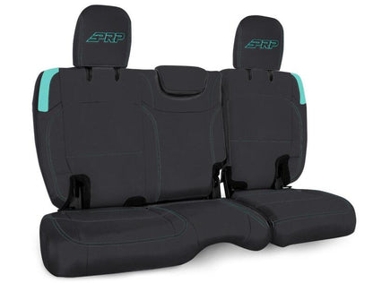 PRP Seats PRP Jeep Wrangler JL Rear Bench Covers - 2 door - Black/Teal B041-09 B041-09 Photo - Primary