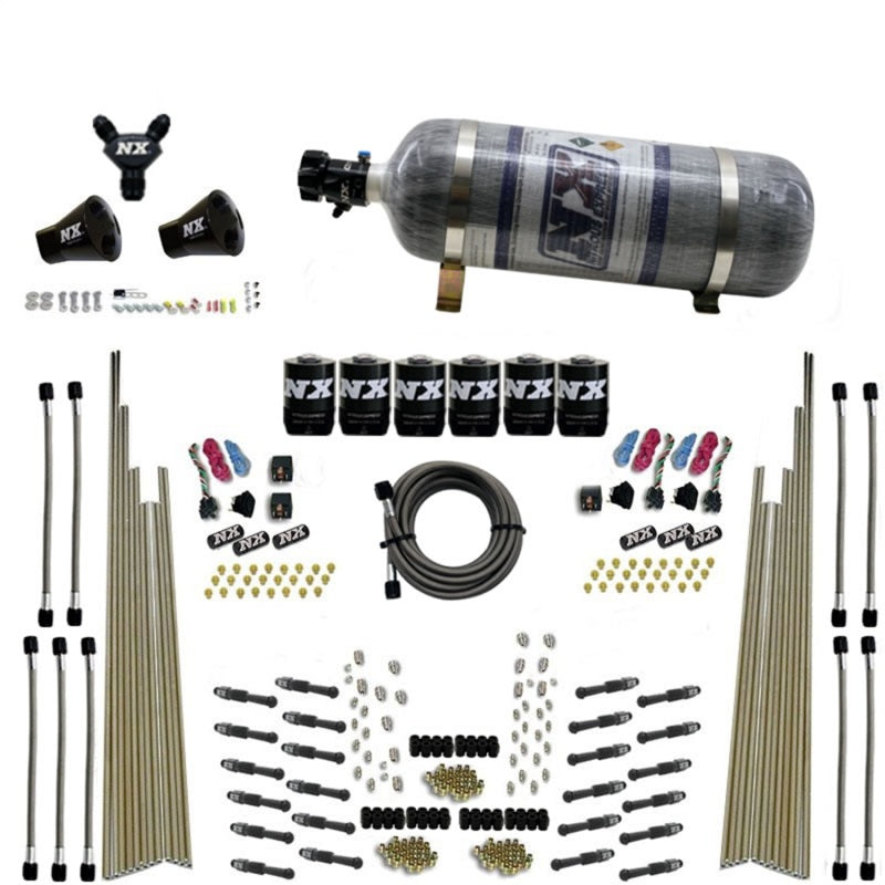Nitrous Express 8 Cyl Dry Direct Port Three Stage 6 Solenoids Nitrous Kit (200-600HP) w/Comp Bottle 93206-12 93206-12 Photo - Primary