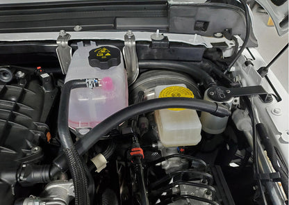 J&L 18-23 Jeep Wrangler JL 3.6L Driver Side Oil Separator 3.0 - Clear Anodized 3069D-C 3069D-C Photo - Mounted