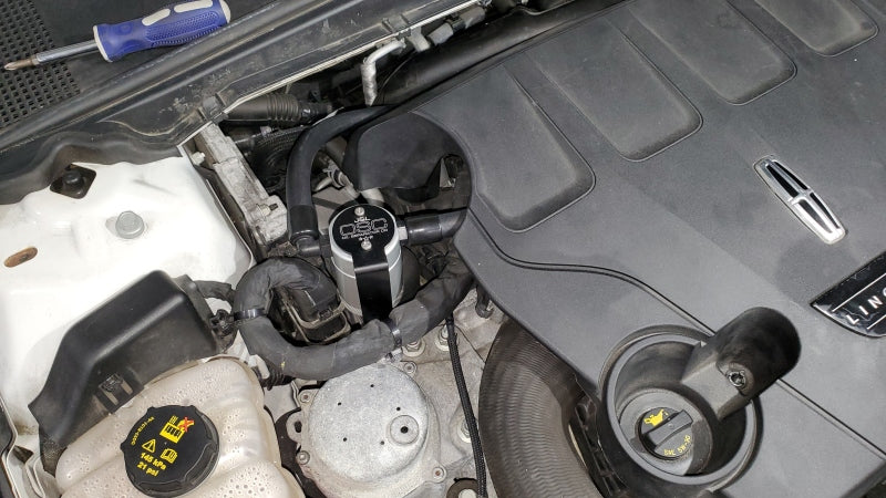 J&L 17-20 Lincoln Continental/MKZ 3.0L EcoBoost Passenger Side Oil Separator 3.0 - Clear Anodized 3079P-C 3079P-C Photo - Mounted