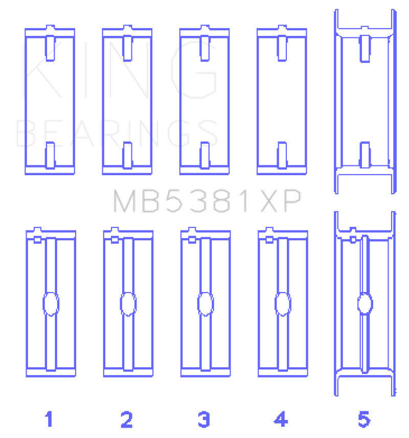 King Engine Bearings King Holden 253/308CI 5.0L/5.7L (Size STD) Main Bearing Set MB5381XP MB5381XP Photo - Primary