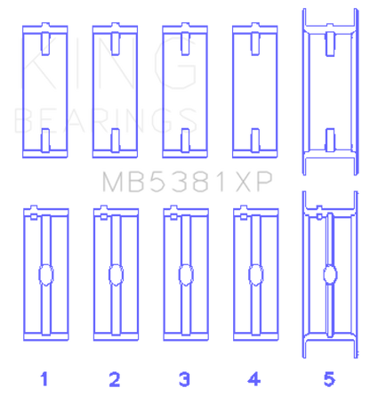 King Engine Bearings King Holden 253/308CI 5.0L/5.7L (Size STD) Main Bearing Set MB5381XP MB5381XP Photo - Primary
