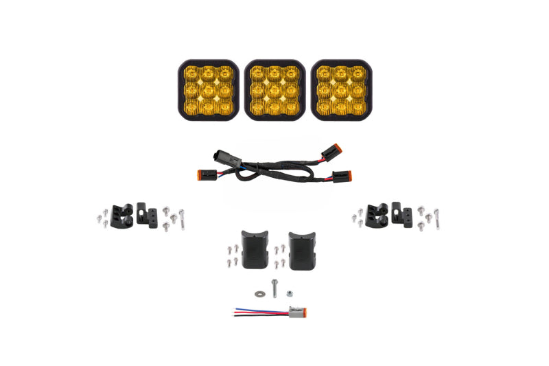 Diode Dynamics SS5 Sport Universal CrossLink 3-Pod Lightbar - Yellow Driving DD7205 DD7205 Photo - Primary