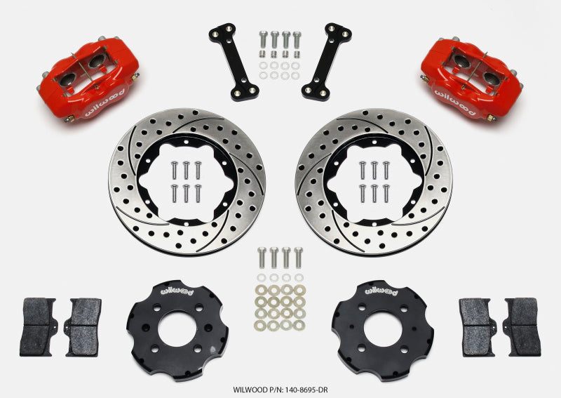 Wilwood FDL Front Hat Kit,11.00",Drilled,Red Integra/Civic w/Fac.240mm Rtr 140-8695-DR Photo - Primary