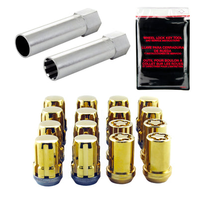 McGard SplineDrive Tuner 4 Lug Install Kit w/Locks & Tool (Cone) M12X1.5 / 13/16 Hex - Gold 65457GD 65457GD Photo - Primary