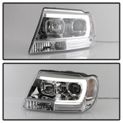 Spyder 99-04 Jeep Grand Cherokee Projector Headlights - Light Bar DRL LED - Chrome 5085214 5085214 Photo - Unmounted