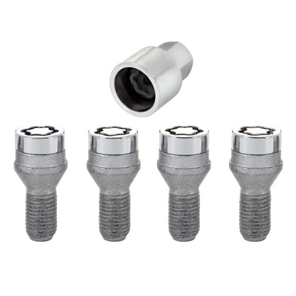 McGard Wheel Lock Bolt Set - 4pk. (Cone Seat) M12X1.5 / 17mm Hex / 22.2mm Shank Length - Chrome 27204 27204 Photo - out of package
