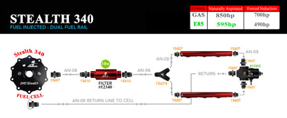Aeromotive 15 Gallon 340 Stealth Fuel Cell 18664 Product Specifications Sheet