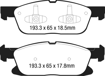 EBC 15+ Ford Edge 2.0 Turbo FWD Ultimax2 Front Brake Pads UD1818 UD1818 Photo - Primary