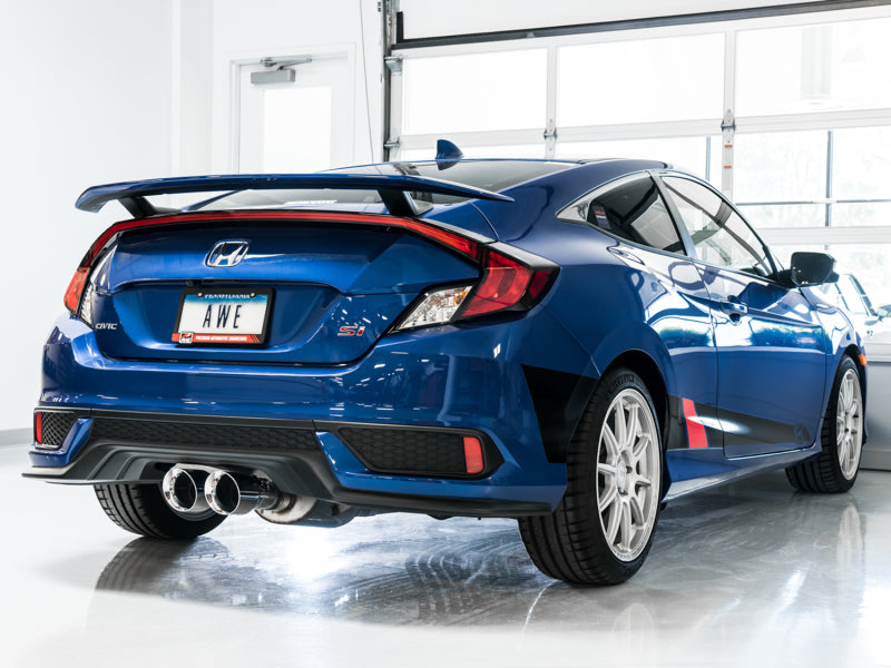 AWE Tuning 2016+ Honda Civic Si Touring Edition Exhaust w/Front Pipe & Dual Chrome Silver Tips 3015-32108 3015-32108 Photo - Mounted