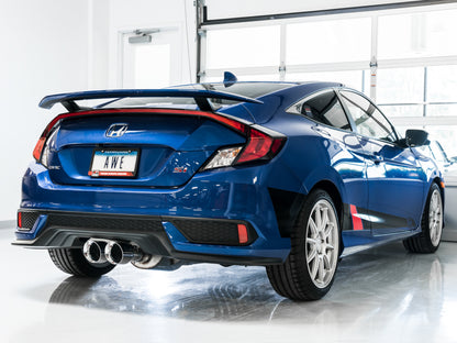 AWE Tuning 2016+ Honda Civic Si Touring Edition Exhaust w/Front Pipe & Dual Chrome Silver Tips 3015-32108 3015-32108 Photo - Mounted