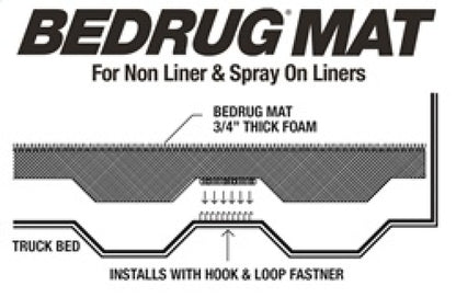 Bedrug Bedmat For Spray-In Or No Bed Liner 04-14 Ford F-150 5'6" Bed BMQ04SCS Technical Drawing