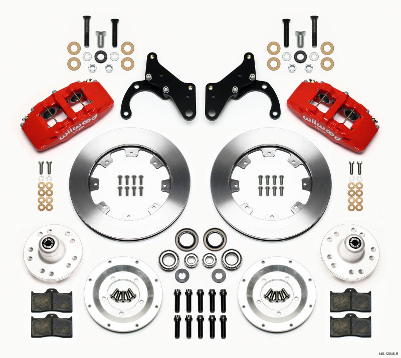 Wilwood Dynapro 6 Front Hub Kit 12.19in Red 69-70 Impala Drum/Disc 69-82 Vette 140-12946-R 140-12946-R Photo - Primary