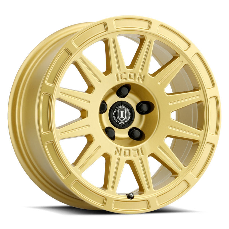 ICON Ricochet 15x7 5x100 15mm Offset 4.6in BS 56.1mm Bore Gloss Gold Wheel 7015705046GG 7015705046GG Photo - Primary