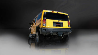Corsa Performance 03-06 Hummer H2 6.0L V8 Black Sport 3" Single Rear Twin 4" Tips Cat-Ba 14216BLK Photo - Mounted