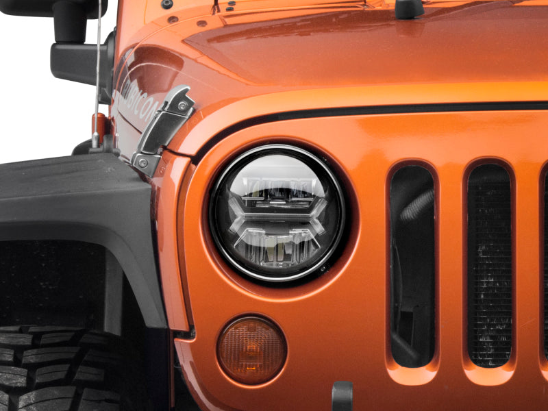 Raxiom 07-18 Jeep Wrangler JK LED Halo Headlights- Black Housing (Clear Lens) J123773 J123773 Photo - Close Up