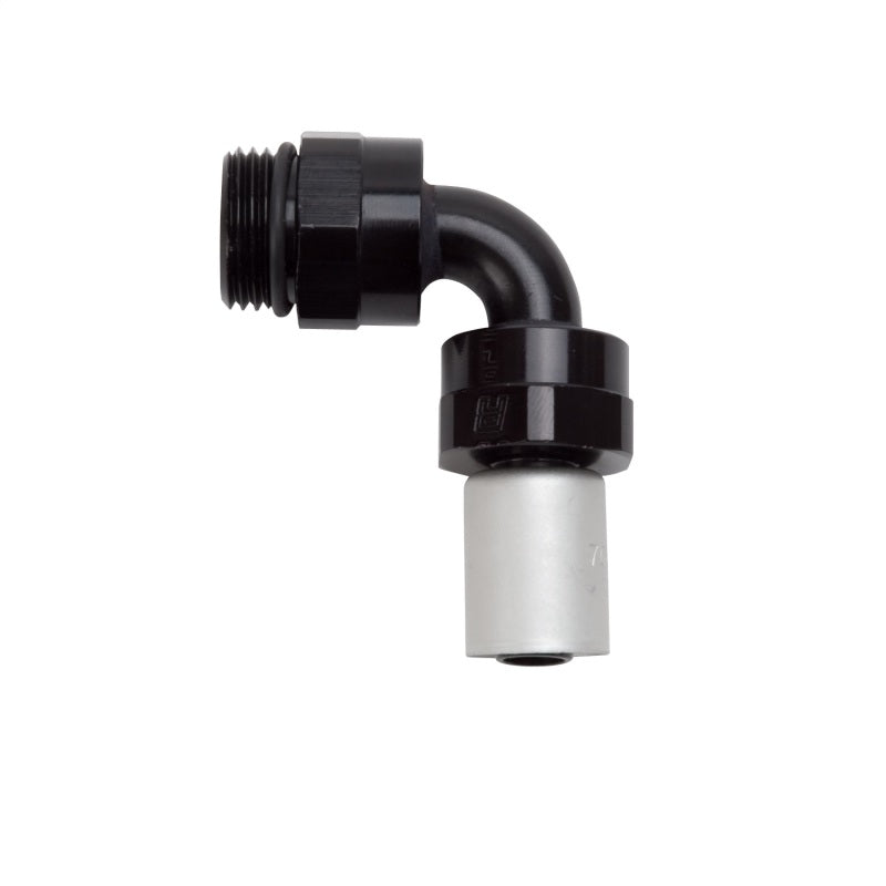 Russell Performance -8 SAE Port Male to -8 AN Hose 90 Degree Crimp On Hose End - Black Anodized 610840 610840 Photo - Primary