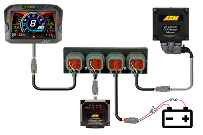 AEM Electronics 4 Port AEMnet CAN Hub 30-2225 Illustration Guide