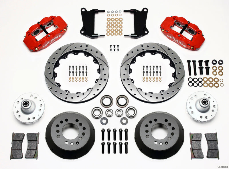 Wilwood FNSL6R Front Hub Kit, 12.88", Drill, Red, 67-69 Camaro, 64-72 Nova 140-9803-DR Photo - Primary