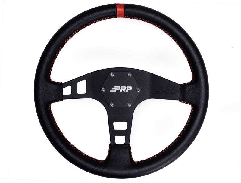 PRP Seats PRP Flat Leather Steering Wheel- Red G213 G213 Photo - Primary