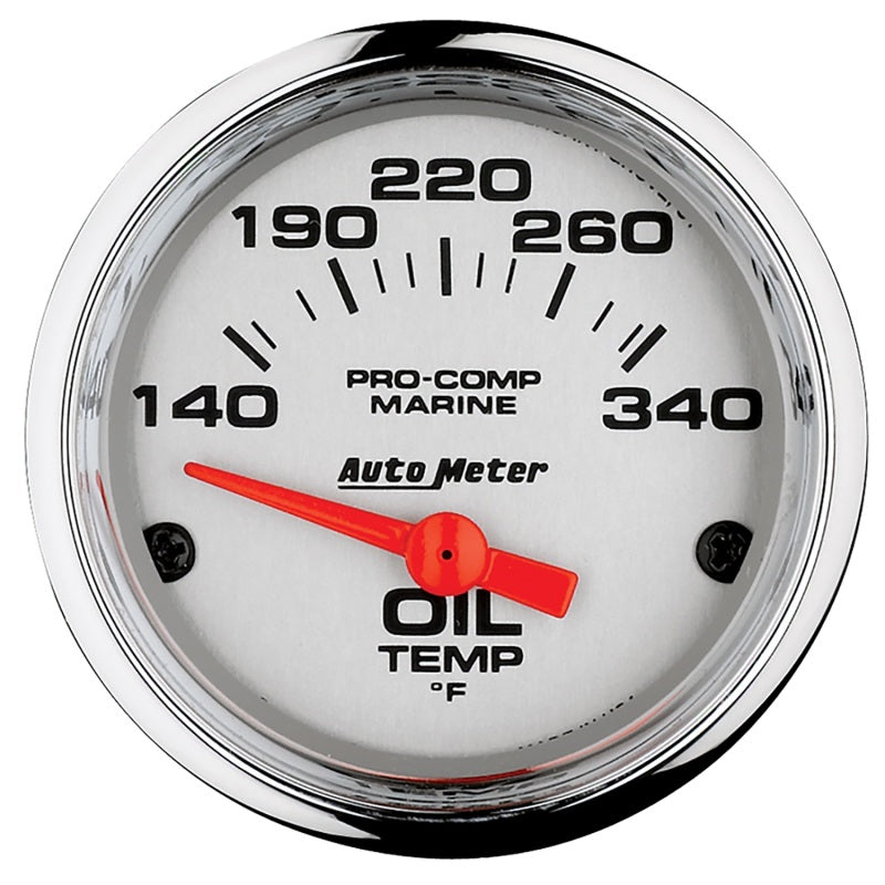 Autometer Marine Chrome Ultra-Lite 2-1/16in Electric Oil Temperature Gauge 140-300 Deg F 200764-35 200764-35 Photo - Primary