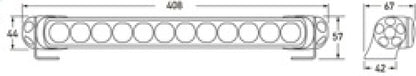 Hella  Led Lamp Light Bar 9-34v 350/16in Pen Mv Ece 958040081 Technical Drawing