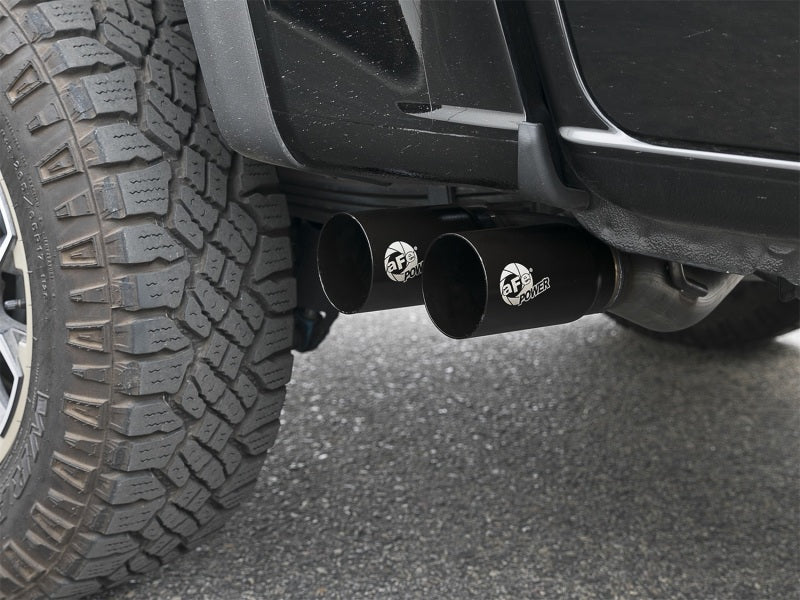 aFe Rebel Series 3in Stainless Steel Cat-Back Exhaust System w/Black Tip: 49-44061-B Photo - Mounted