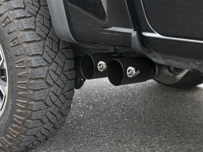 aFe Rebel Series 3in Stainless Steel Cat-Back Exhaust System w/Black Tip: 49-44061-B Photo - Mounted