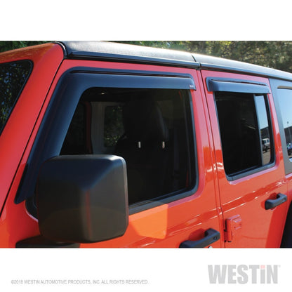 Westin 2018-2019 Jeep Wrangler JL Unlimited Wade Slim Wind Deflector 4pc - Smoke 72-51404 72-51404 Photo - Mounted
