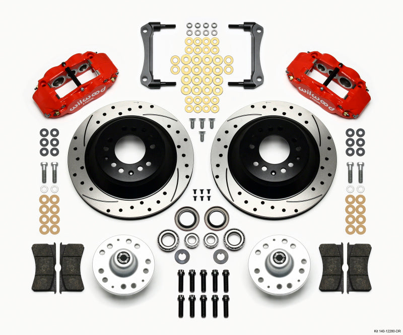 Wilwood FNSL6R Front Hub & 1PC Rtr Kit, 12.88", Dril -Red, 79-81 Camaro 140-12280-DR Photo - Primary