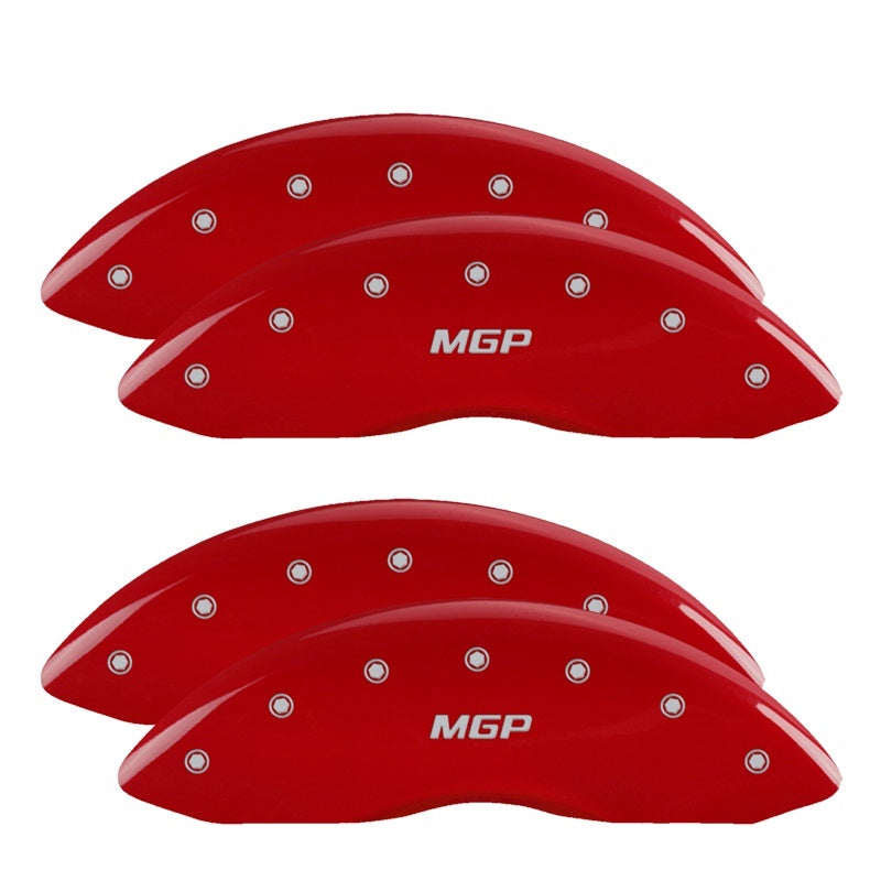 MGP 4 Caliper Covers Engraved Front & Rear MGP Red finish silver ch 12203SMGPRD 12203SMGPRD Photo - Primary