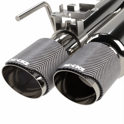 Kooks Headers Kooks 18-24 Ford Mustang GT 5.0 3in. Valved Shotgun Cat-Back Exhaust - Carbon Tips 11514520 11514520 Photo - Unmounted